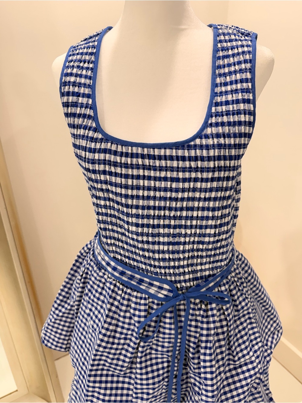 Sugarlips Blue and White Gingham Maxi Dress